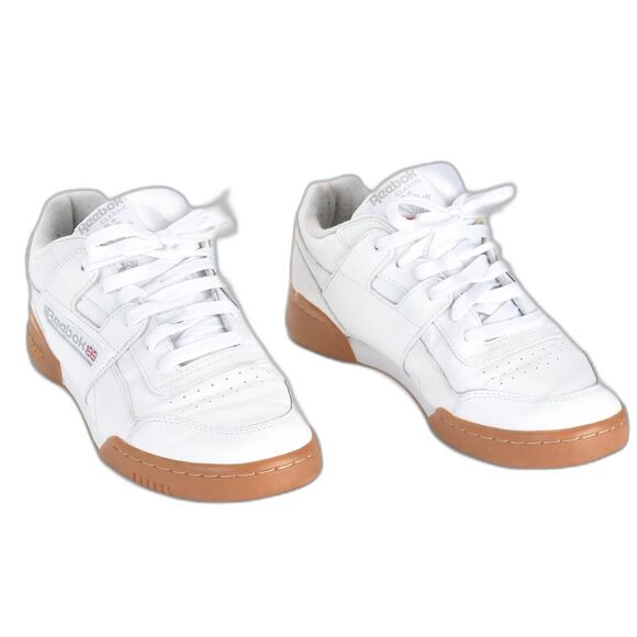 Reebok Men's Workout Plus White Leather Sneaker Size 9 - Picture 3 of 5